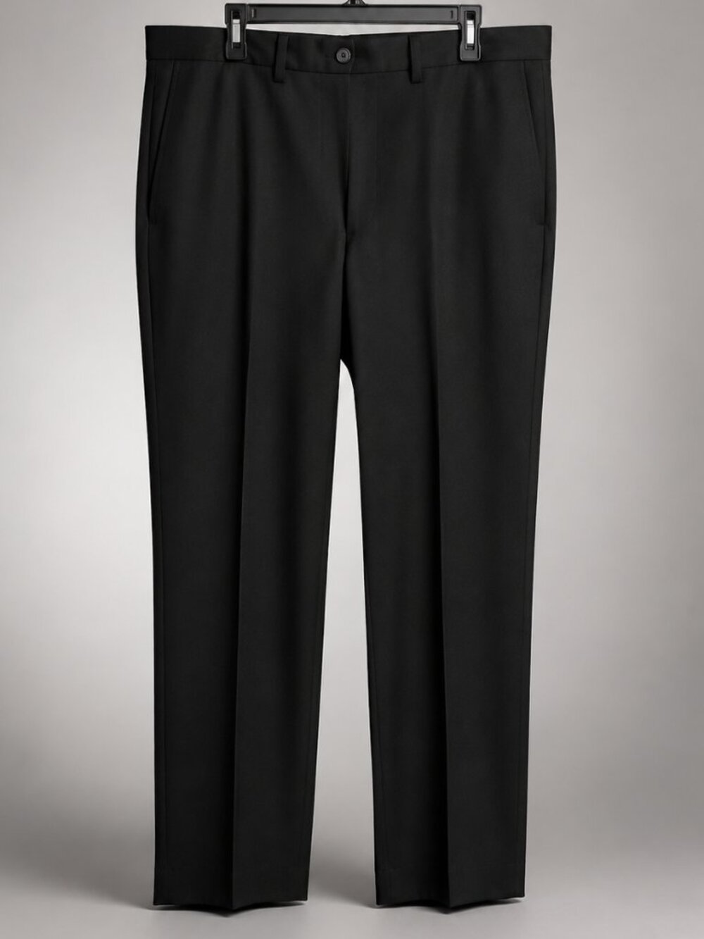 Haggar Black Dress Pants Men 34x30 Classic Flat Front Formal Office Trousers